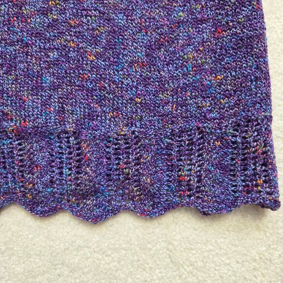 NWT CJ Banks 2X Cardigan Sweater Button Scalloped Long Sleeve Collar Purple - Picture 8 of 16